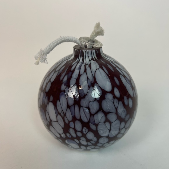 POTTERY BARN OIL DIFFUSER BLOWN GLASS 3" RED GLASS ORB BALL - Picture 1 of 8